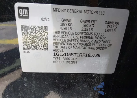 2024 Chevrolet Malibu Fwd 1Lt из США, поврежденный, VIN 1G1ZD5ST1RF185789